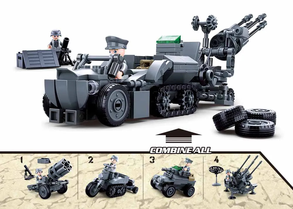 Sluban WWII | Set Constructie Vehicul cu Tunuri Antiaeriene